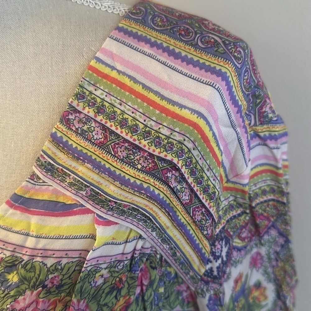 Maeve Anthropologie Caresco Peasant Top Blouse Large - Picture 3 of 10